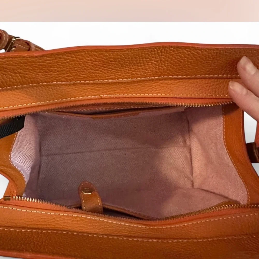 Dooney & Bourke Orange Pebbled Leather Satchel